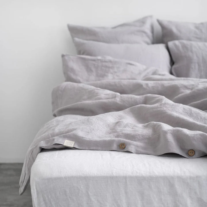Light Grey Linen Duvet Cover Set, 140x200 cm, Linen Tales