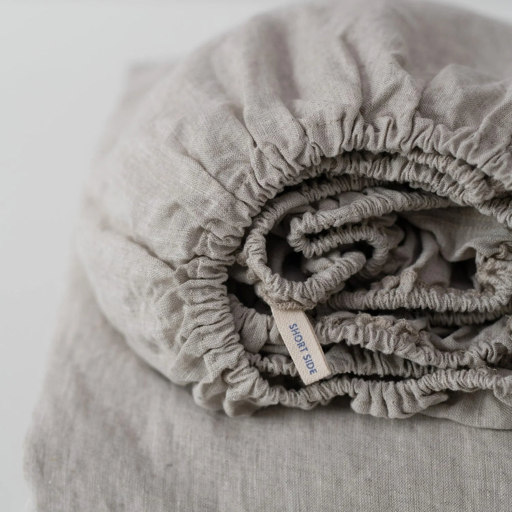 Natural Linen Fitted Sheet, 90x200 cm, Linen Tales