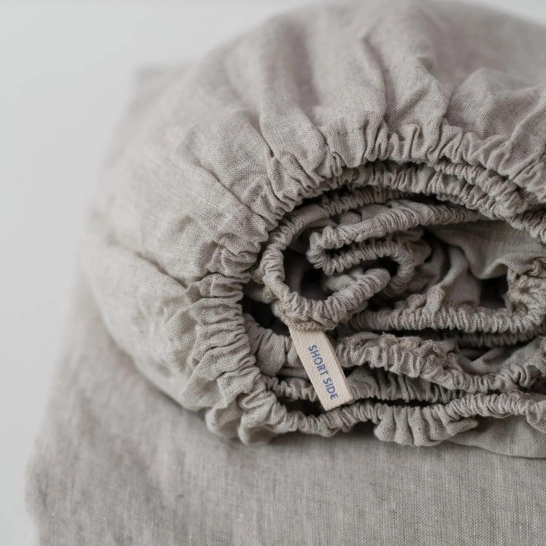 Natural Linen Fitted Sheet, 90x200 cm, Linen Tales