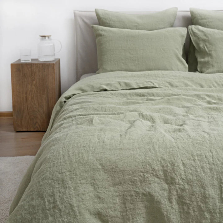 Sage Linen Duvet Cover Set, 200x200 cm, Linen Tales