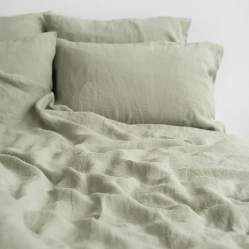 Sage Linen Duvet Cover Set, 200x200 cm, Linen Tales