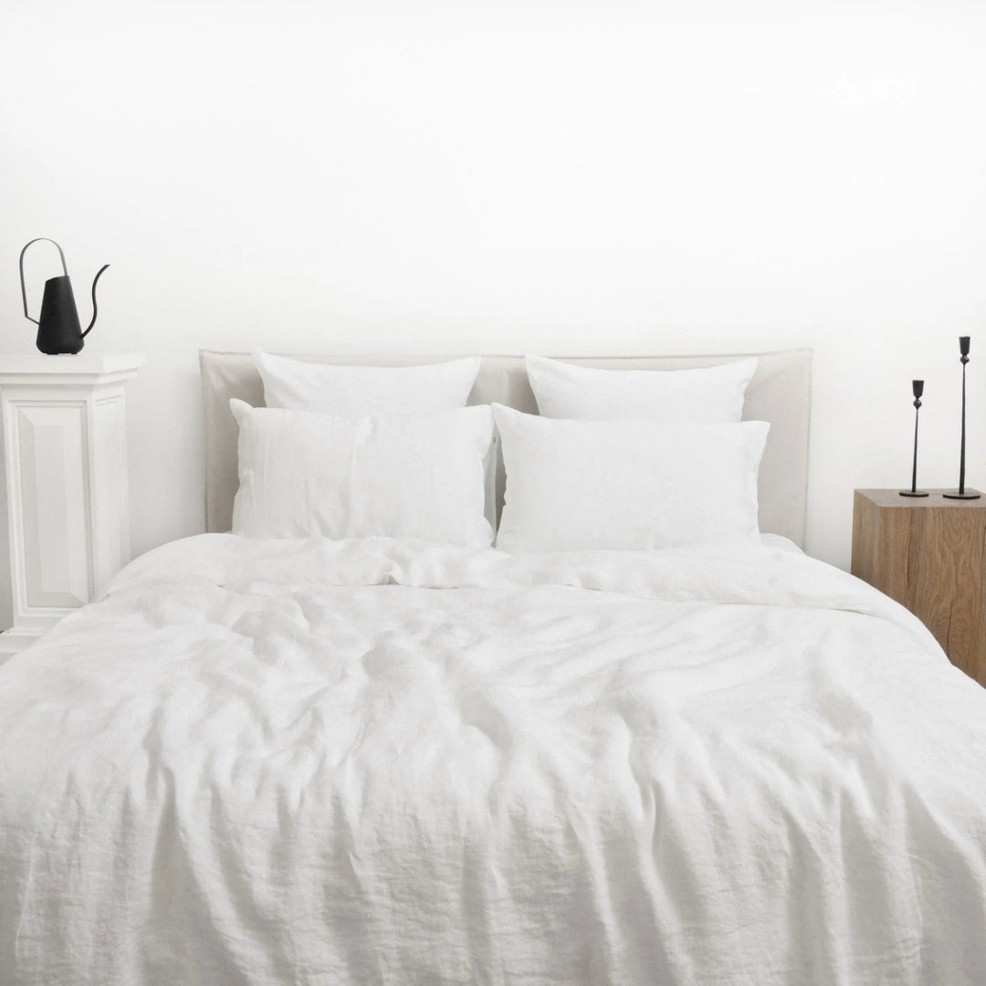 White Linen Duvet Cover Set, 140x200 cm, Linen Tales