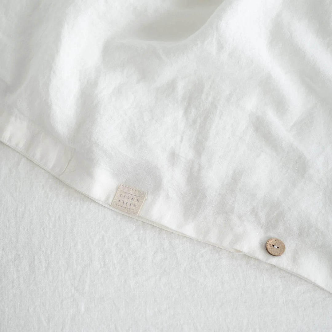 White Linen Duvet Cover Set, 140x200 cm, Linen Tales