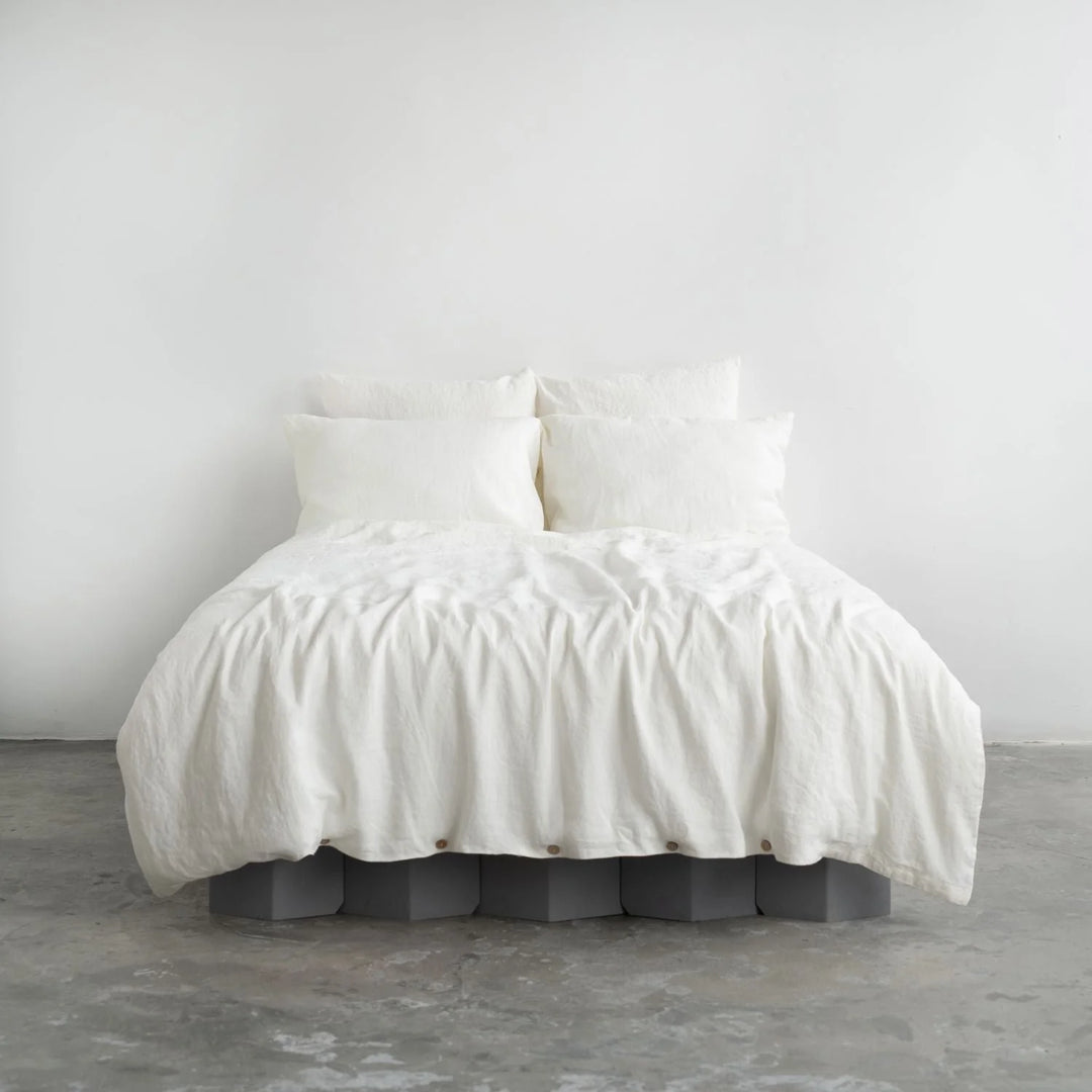 White Linen Duvet Cover Set, 140x200 cm, Linen Tales