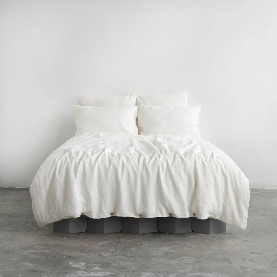 White Linen Duvet Cover Set, 140x200 cm, Linen Tales