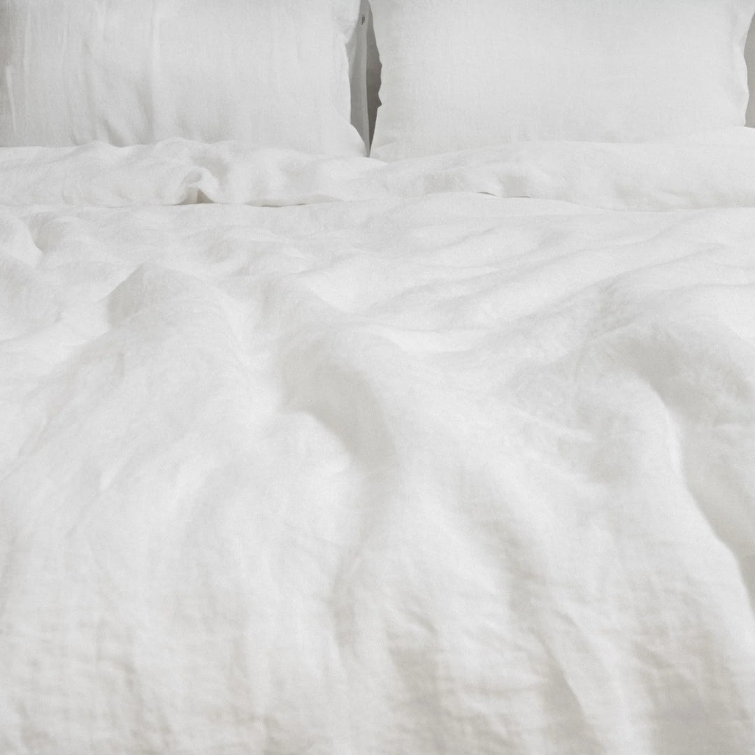 White Linen Duvet Cover Set, 140x200 cm, Linen Tales