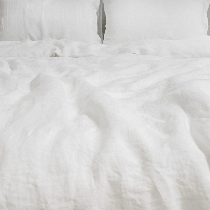 White Linen Duvet Cover Set, 140x200 cm, Linen Tales