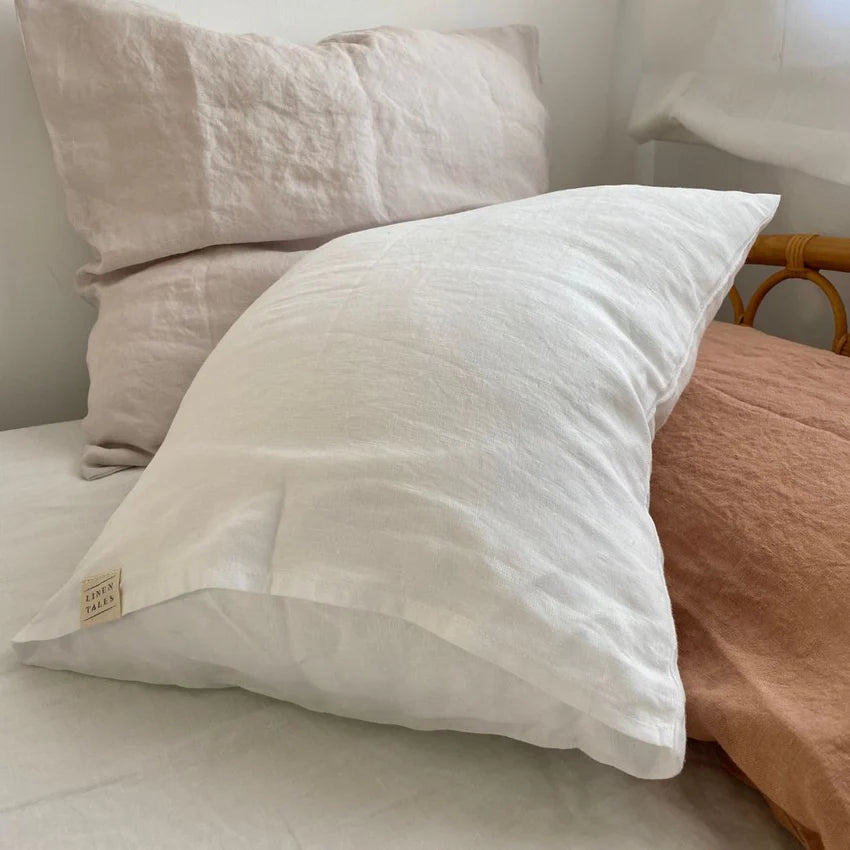White Linen Pillowcase, 60x80 cm, Linen Tales